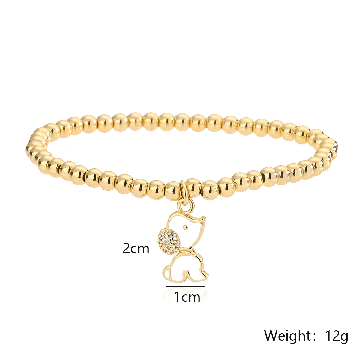 Simple Style Commute Dog Copper 18k Gold Plated Zircon Bracelets In Bulk