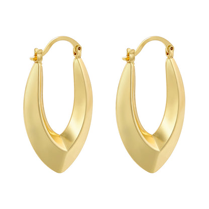 1 Pair Casual Vintage Style Simple Style C Shape Oval Twist Plating Copper 18k Gold Plated Earrings