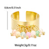 Sweet Artistic Round Stainless Steel Plating Inlay Freshwater Pearl 18k Gold Plated Open Rings