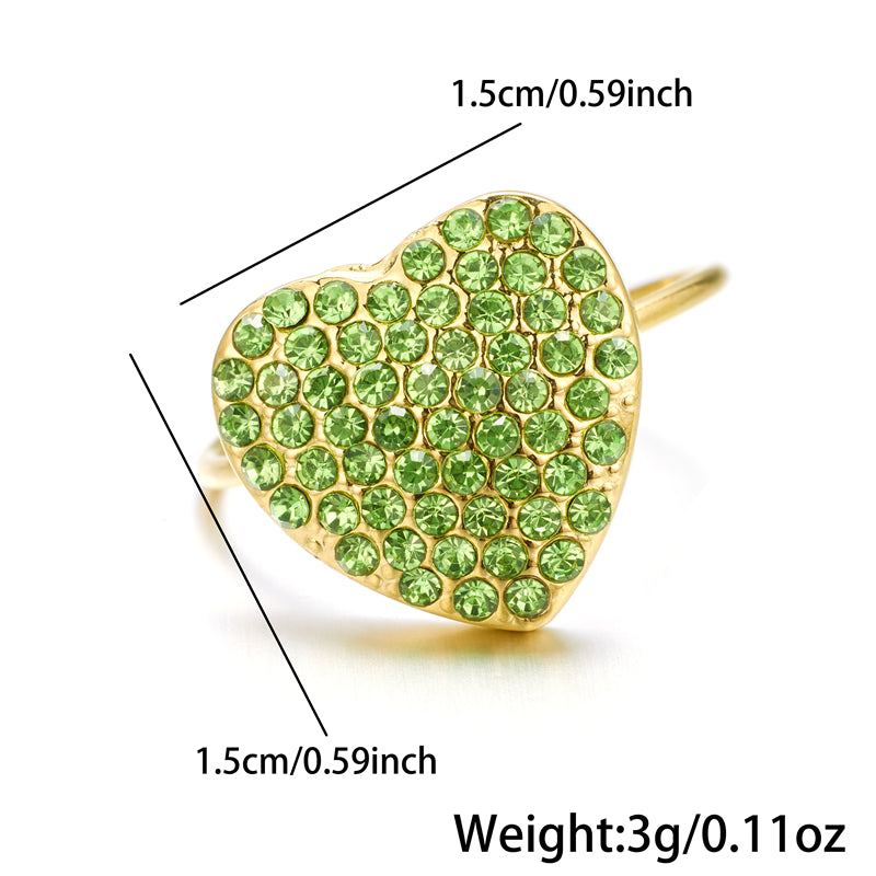 Vintage Style Heart Shape Stainless Steel Plating 18k Gold Plated Open Rings