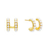 1 Pair Simple Style C Shape Plating Inlay Copper Pearl Gold Plated Ear Studs