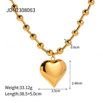 Wholesale Jewelry Simple Style Classic Style Heart Shape 304 Stainless Steel Plating Bracelets Necklace