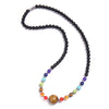 Classic Style Round Malachite Tiger Eye Obsidian Beaded Necklace