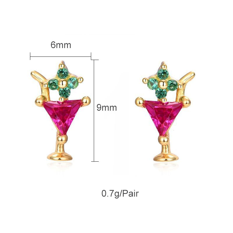 1 Pair Sweet Simple Style Flower Plating Inlay Copper Zircon Gold Plated Ear Studs