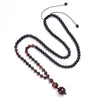 Casual Solid Color Malachite Tiger Eye Obsidian Beaded Long Necklace