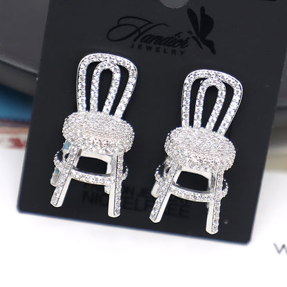 1 Pair Elegant Sweet Chair Plating Inlay Copper Zircon Ear Studs