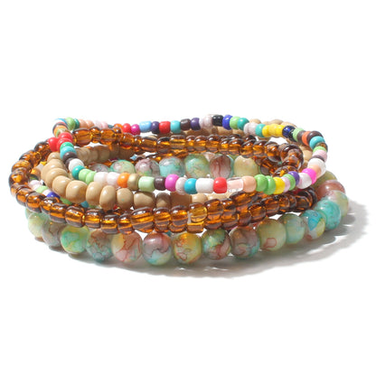 Bohemian Color Block Seed Bead Wholesale Bracelets