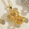 Cute Commute Little Bear Copper Plating Inlay Zircon 14k Gold Plated White Gold Plated Pendant Necklace