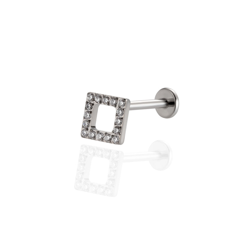 1 Piece Ig Style Cool Style Geometric Water Droplets Plating Inlay Titanium Alloy Zircon 18k Gold Plated Ear Studs