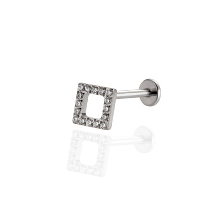 1 Piece Ig Style Cool Style Geometric Water Droplets Plating Inlay Titanium Alloy Zircon 18k Gold Plated Ear Studs