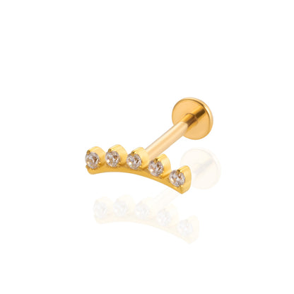 1 Piece Ig Style Cool Style Geometric Water Droplets Plating Inlay Titanium Alloy Zircon 18k Gold Plated Ear Studs