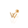 1 Piece Ig Style Cool Style Geometric Water Droplets Plating Inlay Titanium Alloy Zircon 18k Gold Plated Ear Studs