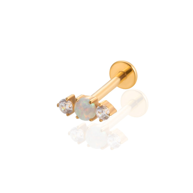 1 Piece Ig Style Cool Style Geometric Water Droplets Plating Inlay Titanium Alloy Zircon 18k Gold Plated Ear Studs