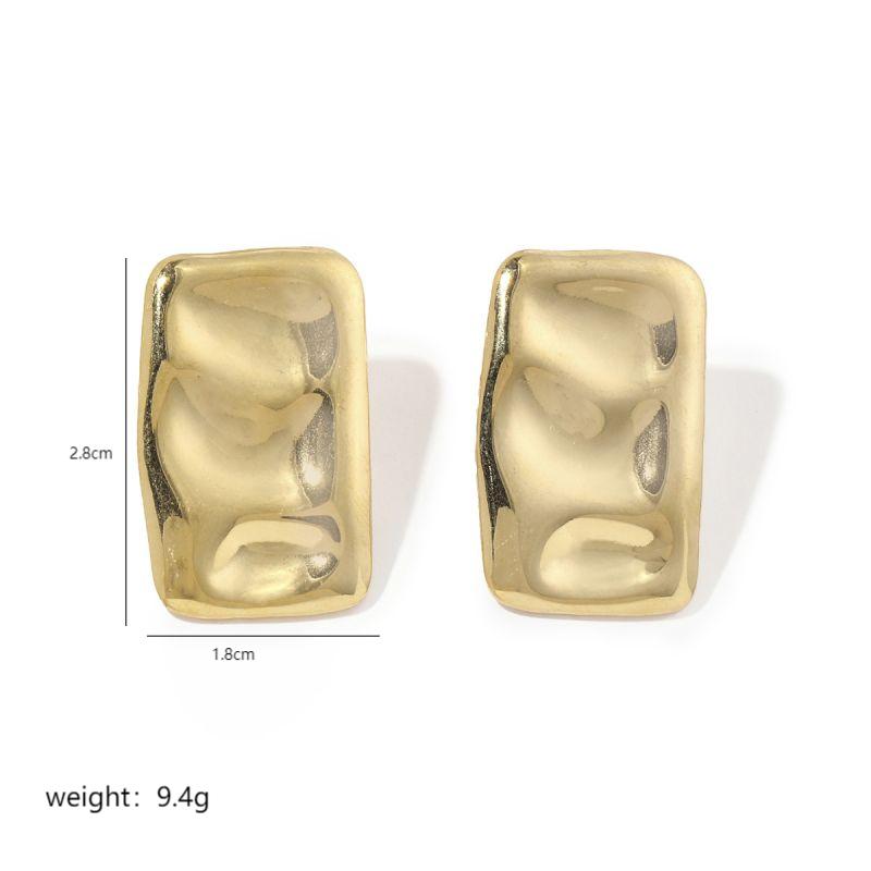 1 Pair Ig Style Rectangle Polishing Plating Copper 18k Gold Plated Ear Studs