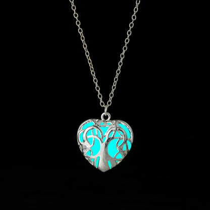 Wholesale Jewelry Luminous Heart-shaped Tree Of Life Pendant Necklace Gooddiy