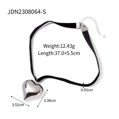 Wholesale Classic Style Heart Shape Stainless Steel Cloth Plating 18k Gold Plated Pendant Necklace