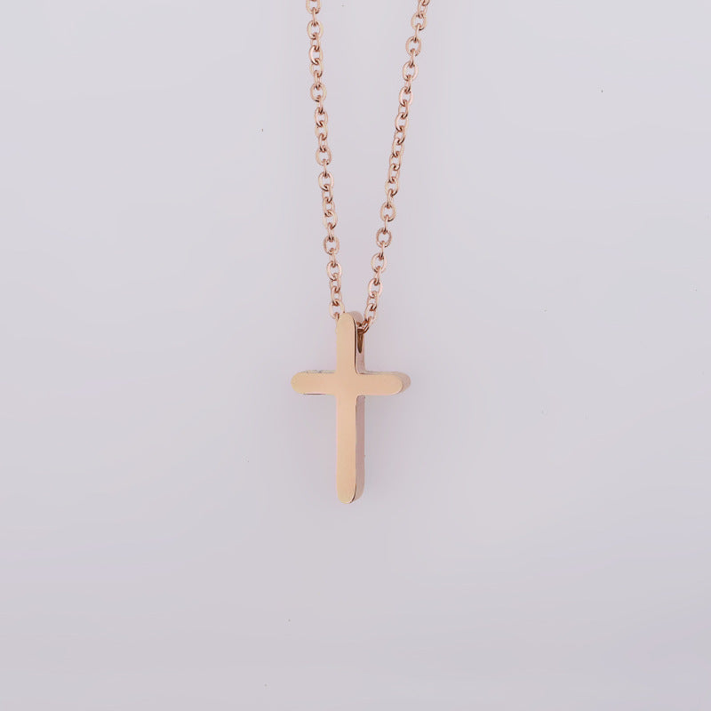 Lady Cross Titanium Steel Pendant Necklace