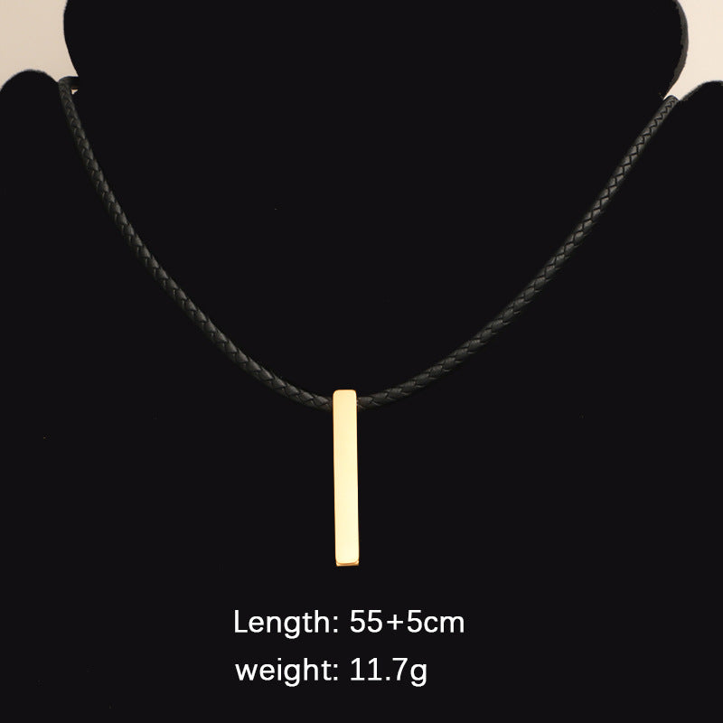 Simple Style Streetwear Rectangle Stainless Steel Plating None 18K Gold Plated Unisex Pendant Necklace