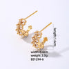 1 Pair Casual Simple Style Shiny C Shape Semicircle Plating Inlay Copper Artificial Pearls Zircon Gold Plated Ear Studs