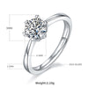 Luxurious Classic Style Round Sterling Silver Gra Plating Inlay Moissanite Rhodium Plated Silver Plated Rings