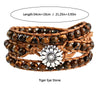 Vintage Style Handmade Ethnic Style Flower Alloy Natural Stone Rope Beaded Knitting Bracelets