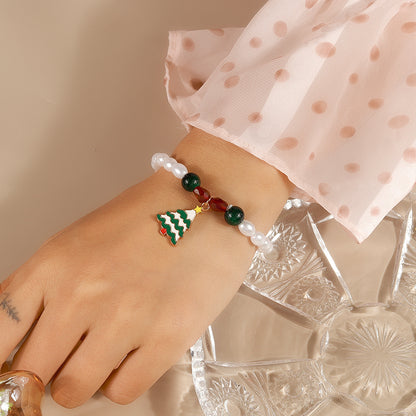 Cute Simple Style Santa Claus Artificial Pearl Wholesale Bracelets