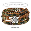 Classical Vintage Style Flower Alloy Natural Stone Rope Beaded Knitting Bracelets