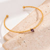 Wholesale Ig Style Simple Style Water Droplets Stainless Steel Plating Inlay 18k Gold Plated Zircon Bangle