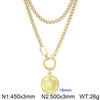 Hip-hop Simple Style Round Stainless Steel Plating 18k Gold Plated Layered Necklaces