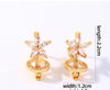 1 Pair Casual Simple Style Flower Plating Inlay Copper Zircon White Gold Plated Gold Plated Drop Earrings