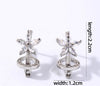 1 Pair Casual Simple Style Flower Plating Inlay Copper Zircon White Gold Plated Gold Plated Drop Earrings