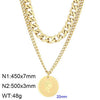 Hip-hop Simple Style Round Stainless Steel Plating 18k Gold Plated Layered Necklaces