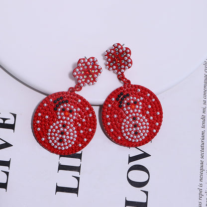 1 Pair Cartoon Style Cute Snowman Snowflake Alloy Drop Earrings