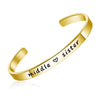 Wholesale Simple Style Letter Stainless Steel Rose Gold Plated Gold Plated Bangle