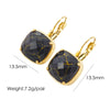 1 Pair Classical Simple Style Geometric Plating Inlay Stainless Steel Natural Stone 14k Gold Plated Drop Earrings