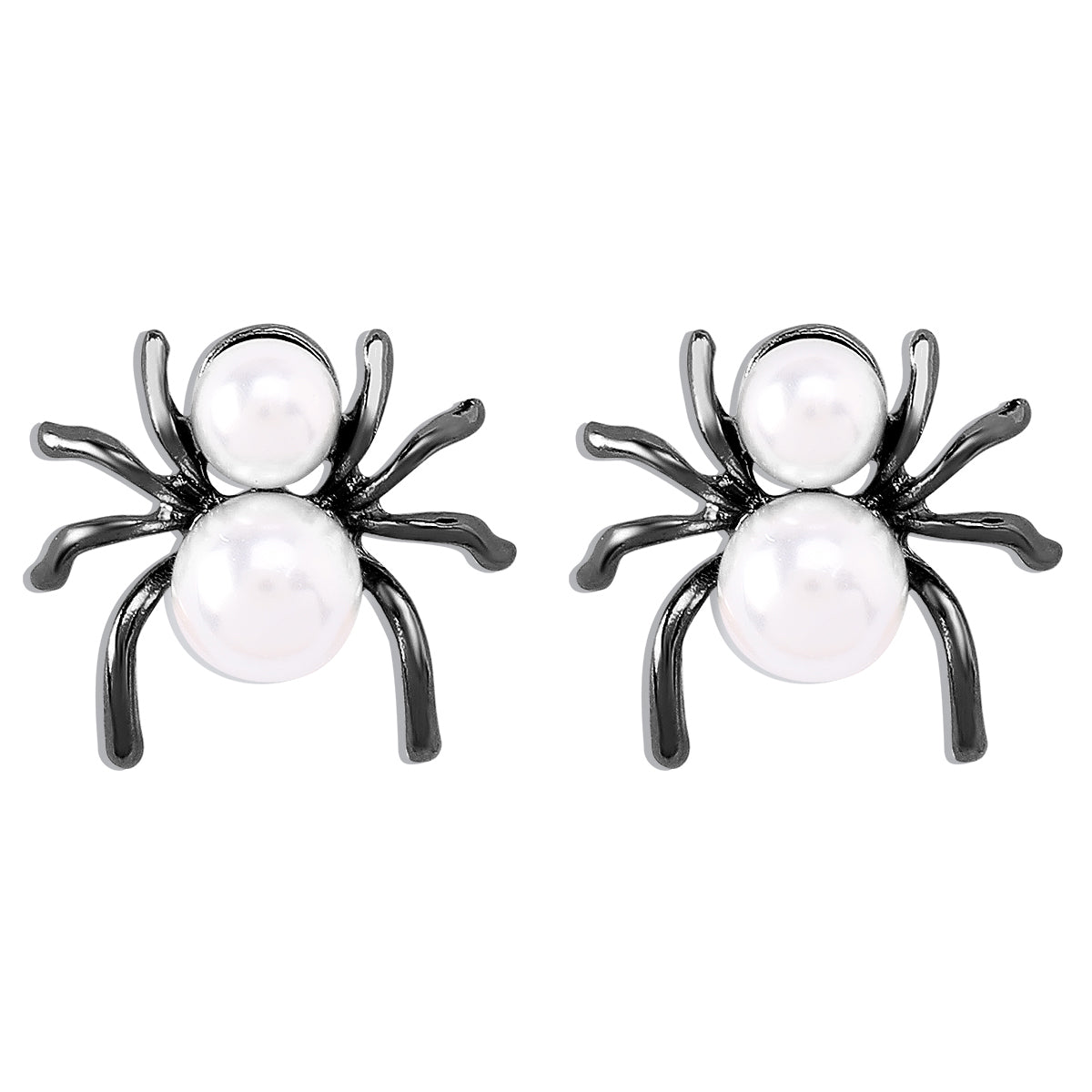 Wholesale Jewelry Exaggerated Funny Simple Style Spider Artificial Pearl Alloy Ear Studs