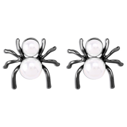 Wholesale Jewelry Exaggerated Funny Simple Style Spider Artificial Pearl Alloy Ear Studs