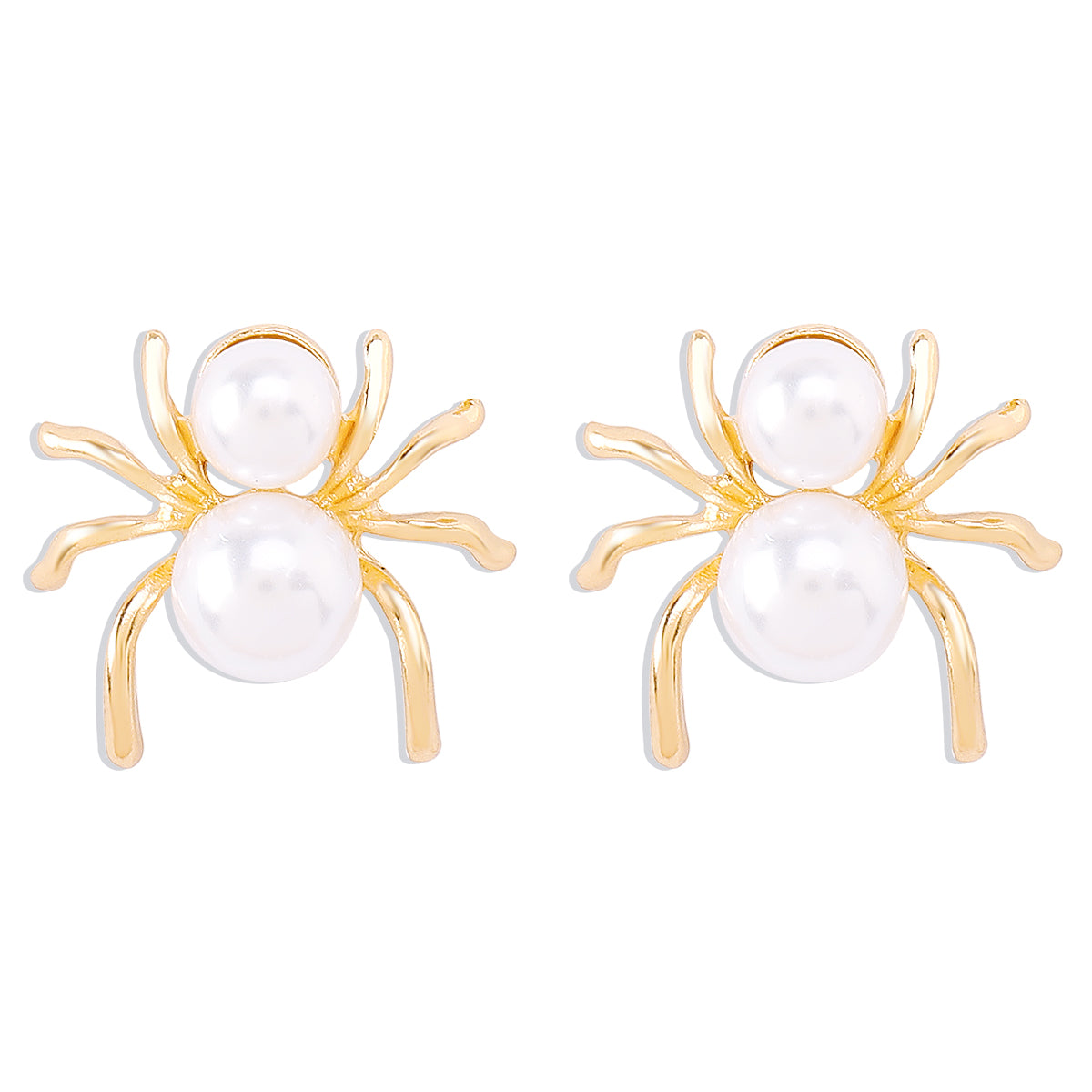 Wholesale Jewelry Exaggerated Funny Simple Style Spider Artificial Pearl Alloy Ear Studs