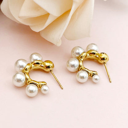 1 Pair Sweet Simple Style Irregular Plating Stainless Steel Gold Plated Ear Studs