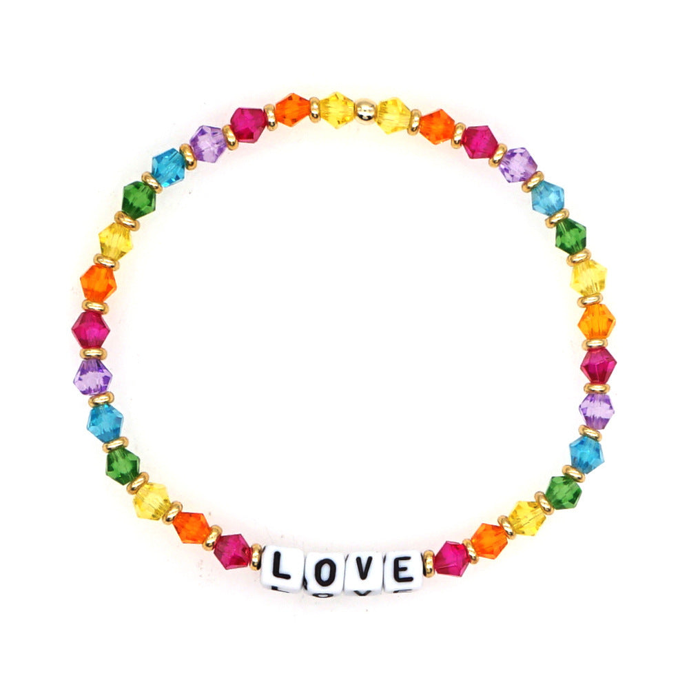 Bohemian Letter Rhombus Artificial Crystal Unisex Bracelets