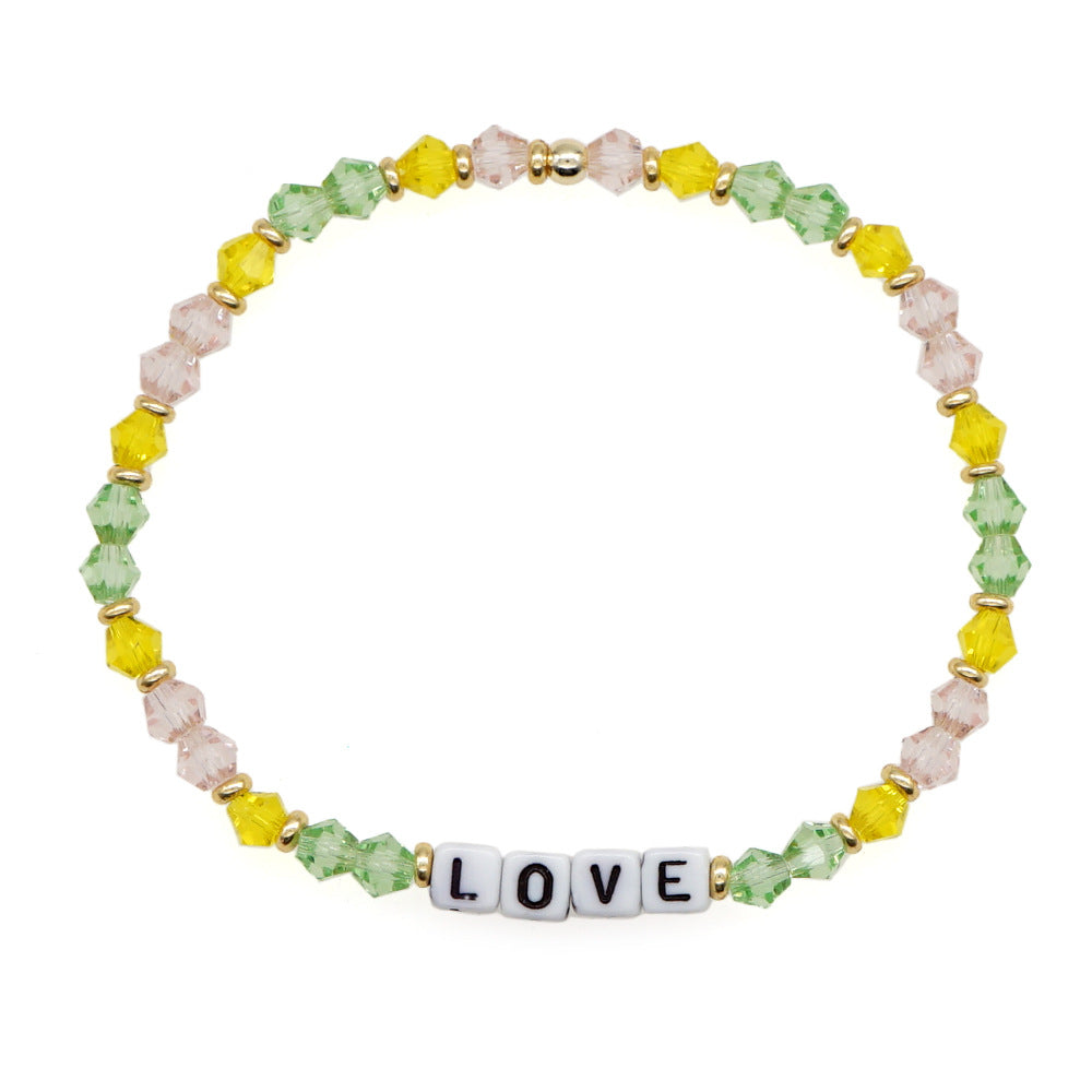 Bohemian Letter Rhombus Artificial Crystal Unisex Bracelets