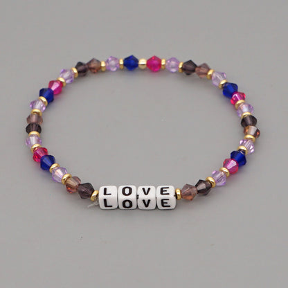 Bohemian Letter Rhombus Artificial Crystal Unisex Bracelets