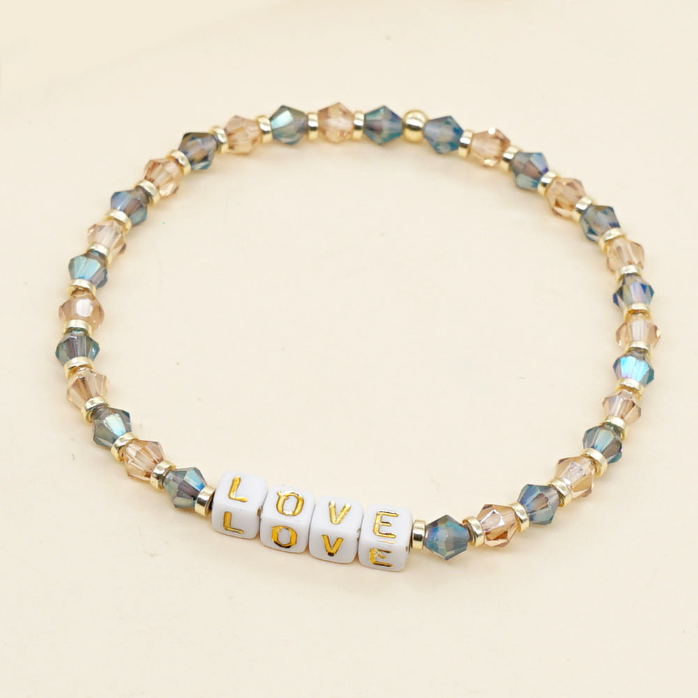 Bohemian Letter Rhombus Artificial Crystal Unisex Bracelets