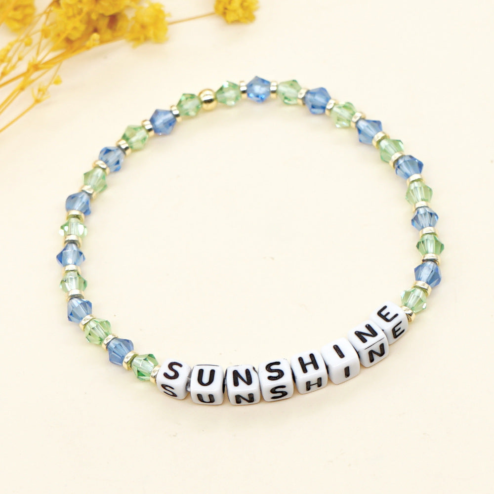 Bohemian Letter Rhombus Artificial Crystal Unisex Bracelets