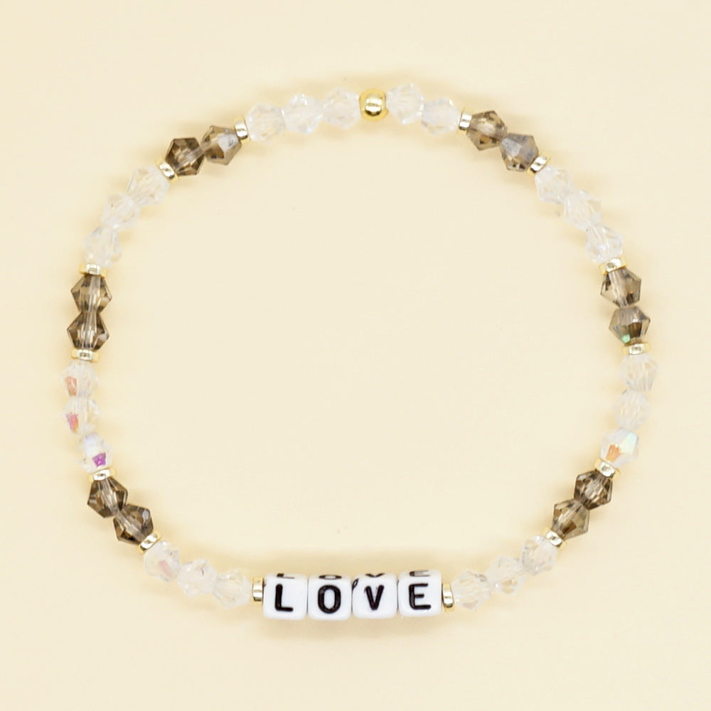 Bohemian Letter Rhombus Artificial Crystal Unisex Bracelets