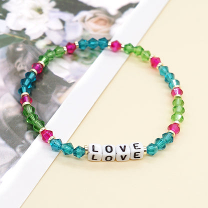 Bohemian Letter Rhombus Artificial Crystal Unisex Bracelets