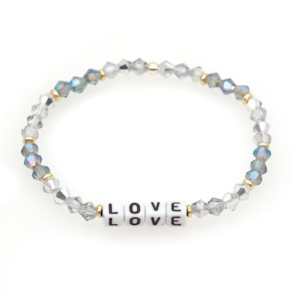 Bohemian Letter Rhombus Artificial Crystal Unisex Bracelets