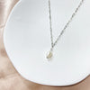 Elegant Princess Solid Color Stainless Steel Plating White Gold Plated Pendant Necklace