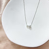 Elegant Princess Solid Color Stainless Steel Plating White Gold Plated Pendant Necklace