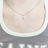 Elegant Princess Solid Color Stainless Steel Plating White Gold Plated Pendant Necklace